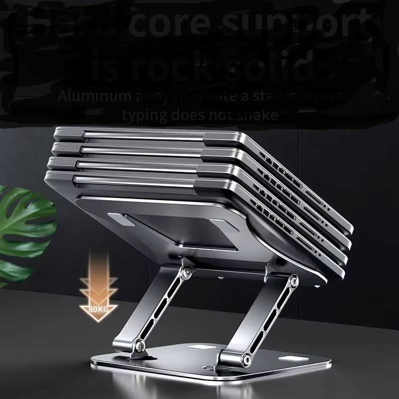 Liga de Alumínio Ajustável Phone Tablet Stand, Suporte para Tablet Laptop, Suporte Dobrável Portátil, Suporte de Refrigeração, Até 17"