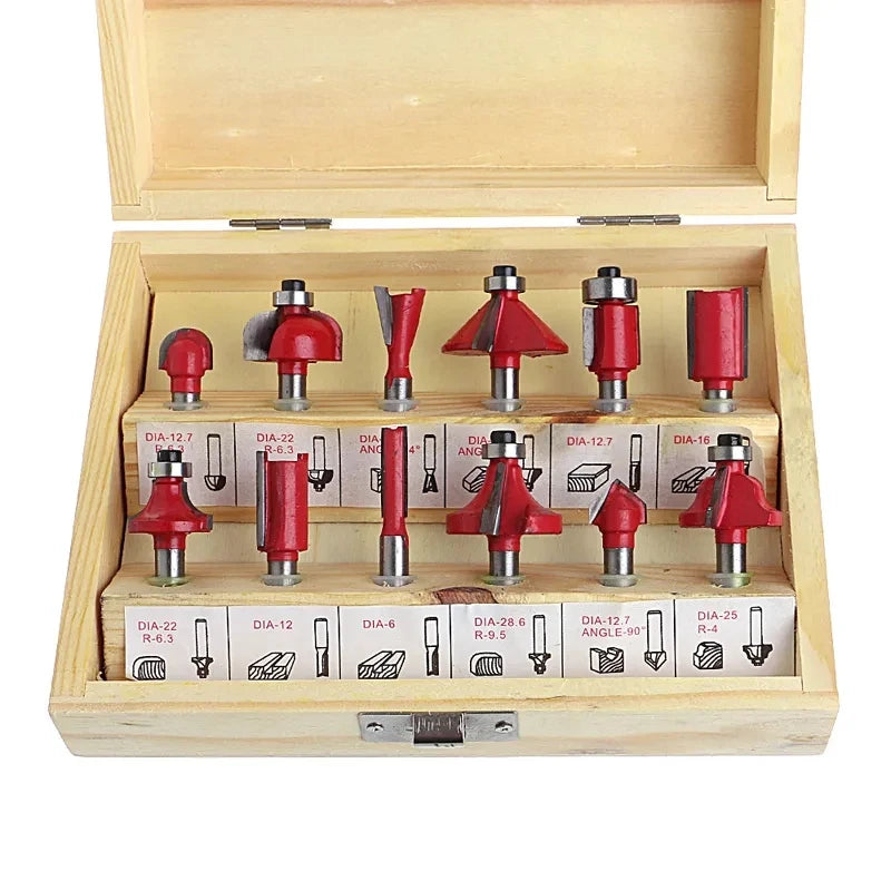 Kit Supercorte de  fresas para marceneiros 12pçs