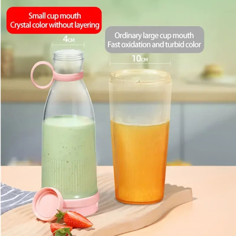 Copo espremedor elétrico usb portátil, liquidificador de 6 lâminas TopBlender
