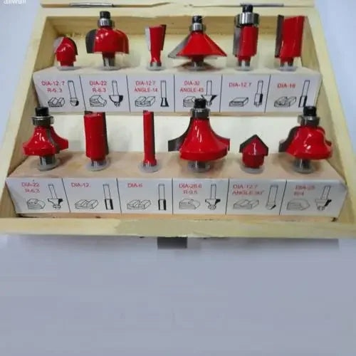 Kit Supercorte de  fresas para marceneiros 12pçs
