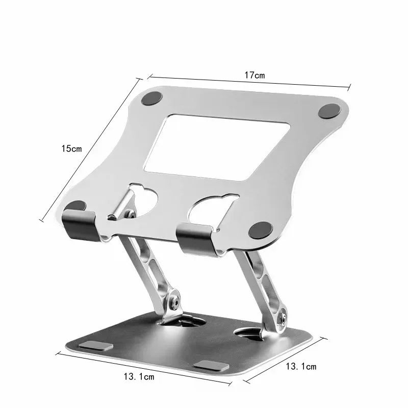 Liga de Alumínio Ajustável Phone Tablet Stand, Suporte para Tablet Laptop, Suporte Dobrável Portátil, Suporte de Refrigeração, Até 17"