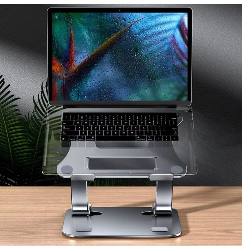Liga de Alumínio Ajustável Phone Tablet Stand, Suporte para Tablet Laptop, Suporte Dobrável Portátil, Suporte de Refrigeração, Até 17"